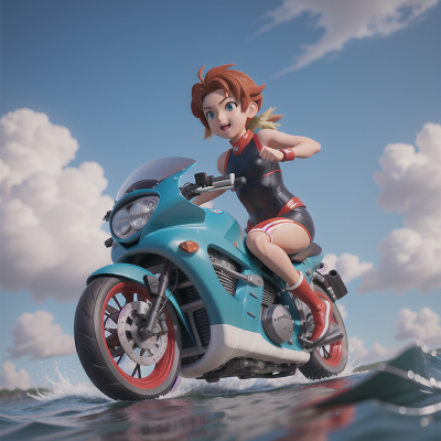 Image For Post Anime, swimming, hero, wind, motorcycle, hovercraft, HD, 4K, AI Generated Art