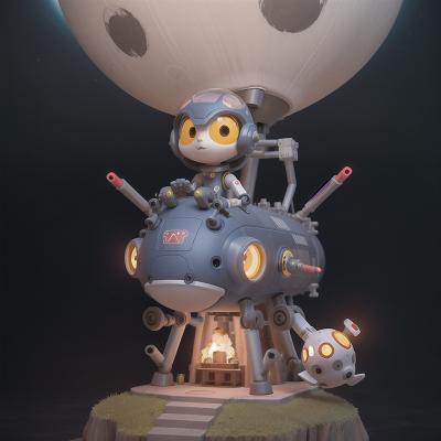Image For Post Anime, robotic pet, alien, village, submarine, space station, HD, 4K, AI Generated Art