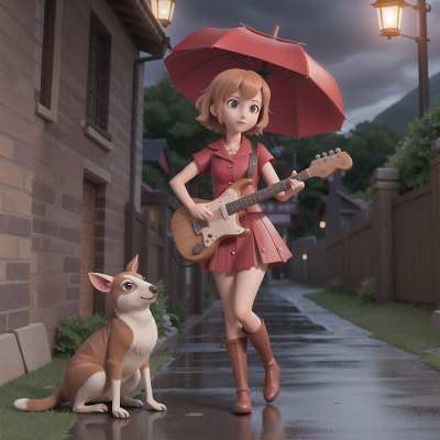 Image For Post Anime, umbrella, electric guitar, accordion, kangaroo, betrayal, HD, 4K, AI Generated Art
