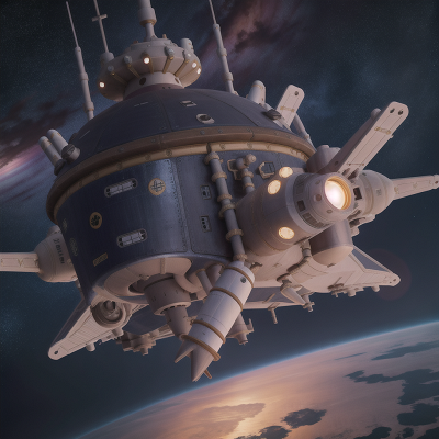 Image For Post Anime, space station, spaceship, stars, king, witch, HD, 4K, AI Generated Art