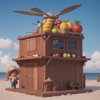Image For Post Anime, fruit market, cowboys, submarine, drum, helicopter, HD, 4K, AI Generated Art