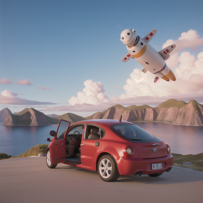 Image For Post Anime, mountains, ocean, astronaut, hot dog stand, car, HD, 4K, AI Generated Art