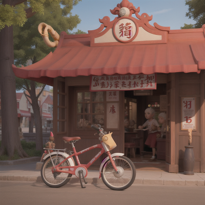 Image For Post Anime, temple, anger, bicycle, ice cream parlor, saxophone, HD, 4K, AI Generated Art
