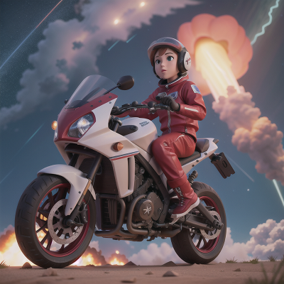 Image For Post Anime, avalanche, meteor shower, motorcycle, astronaut, tornado, HD, 4K, AI Generated Art