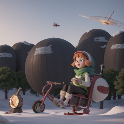 Image For Post Anime, alien planet, sled, park, bicycle, coffee shop, HD, 4K, AI Generated Art