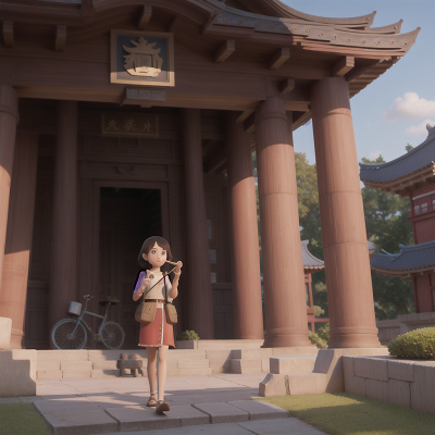 Image For Post Anime, museum, temple, detective, flute, bicycle, HD, 4K, AI Generated Art