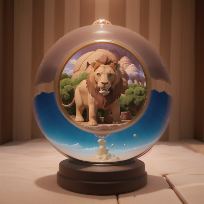 Image For Post Anime, virtual reality, crystal ball, desert, elephant, lion, HD, 4K, AI Generated Art