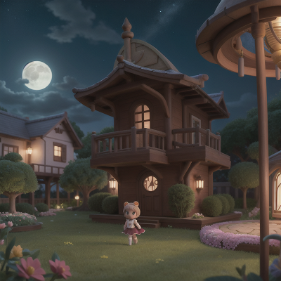 Image For Post Anime, moonlight, confusion, princess, garden, spaceship, HD, 4K, AI Generated Art