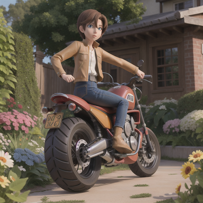 Image For Post Anime, garden, motorcycle, school, king, detective, HD, 4K, AI Generated Art
