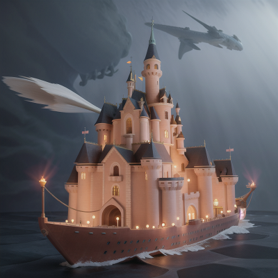 Image For Post Anime, underwater city, museum, tornado, castle, boat, HD, 4K, AI Generated Art