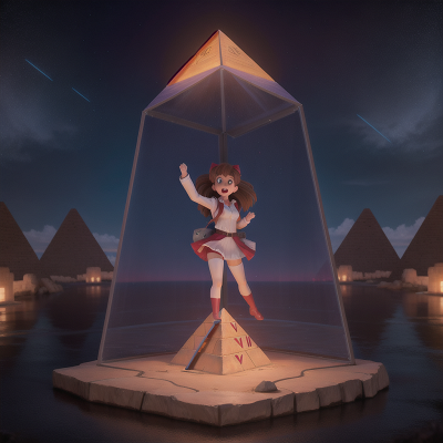 Image For Post Anime, holodeck, romance, surprise, pyramid, energy shield, HD, 4K, AI Generated Art
