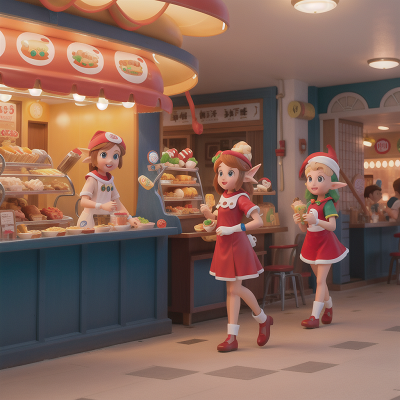 Image For Post Anime, hot dog stand, rocket, elf, submarine, ice cream parlor, HD, 4K, AI Generated Art