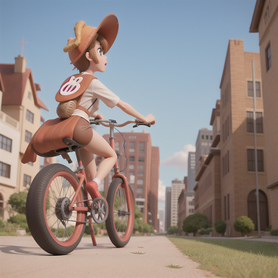 Image For Post Anime, bicycle, kangaroo, pterodactyl, doctor, city, HD, 4K, AI Generated Art