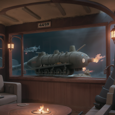 Image For Post Anime, submarine, underwater city, haunted mansion, tank, train, HD, 4K, AI Generated Art