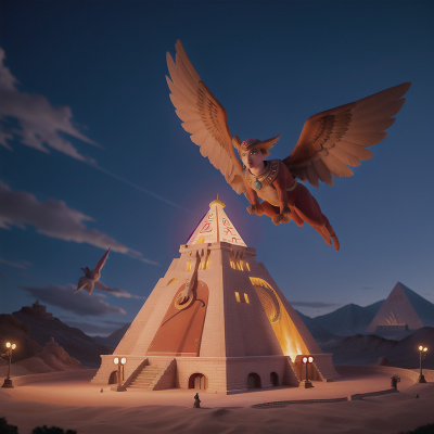 Image For Post Anime, pyramid, circus, phoenix, moonlight, ancient scroll, HD, 4K, AI Generated Art
