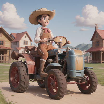 Image For Post Anime, key, tractor, circus, wild west town, zebra, HD, 4K, AI Generated Art