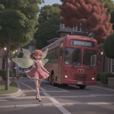 Image For Post Anime, celebrating, fairy, alien, bus, suspicion, HD, 4K, AI Generated Art