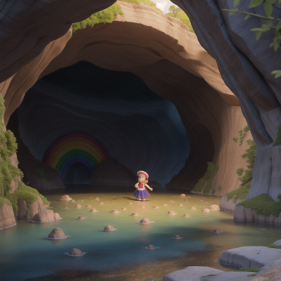 Image For Post Anime, cave, rainbow, river, carnival, chef, HD, 4K, AI Generated Art