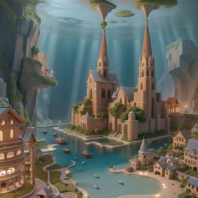 Image For Post Anime, tiger, trumpet, avalanche, underwater city, cathedral, HD, 4K, AI Generated Art