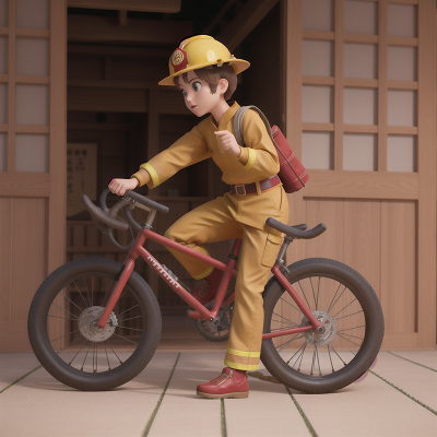 Image For Post Anime, firefighter, sandstorm, samurai, bicycle, museum, HD, 4K, AI Generated Art