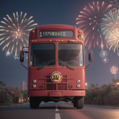 Image For Post Anime, bus, fireworks, ghost, shield, knight, HD, 4K, AI Generated Art