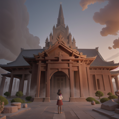 Image For Post Anime, fog, temple, teacher, cathedral, desert oasis, HD, 4K, AI Generated Art