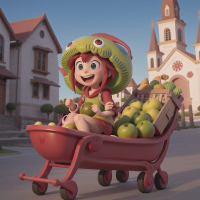 Image For Post Anime, laughter, alien, fruit market, sled, cathedral, HD, 4K, AI Generated Art