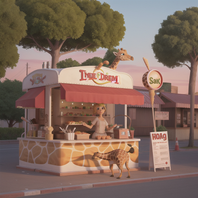 Image For Post Anime, drought, hot dog stand, giraffe, ice cream parlor, drum, HD, 4K, AI Generated Art