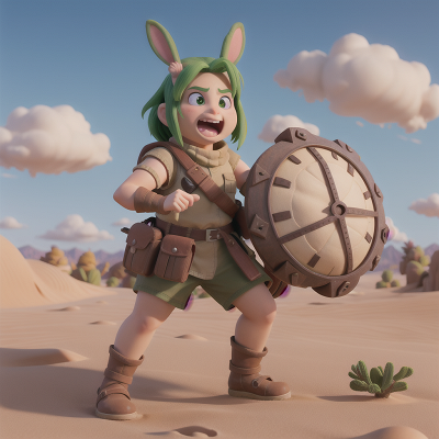 Image For Post Anime, map, ogre, desert, shield, rabbit, HD, 4K, AI Generated Art
