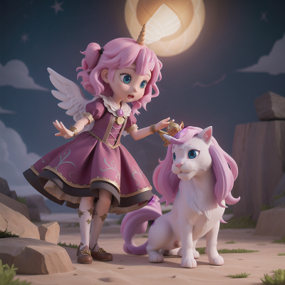 Image For Post Anime, unicorn, witch, angel, king, cat, HD, 4K, AI Generated Art
