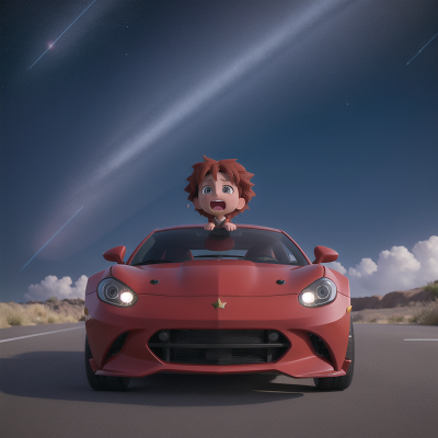 Image For Post Anime, crying, teleportation device, stars, wind, car, HD, 4K, AI Generated Art
