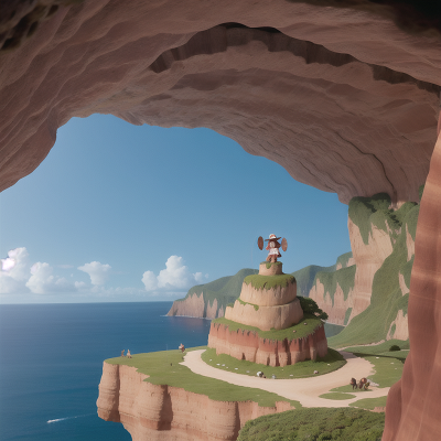 Image For Post Anime, cave, hat, island, circus, drought, HD, 4K, AI Generated Art