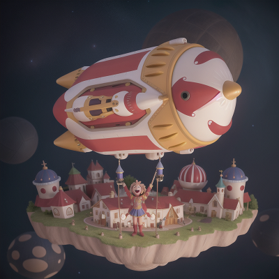 Image For Post Anime, laughter, spaceship, circus, village, musician, HD, 4K, AI Generated Art