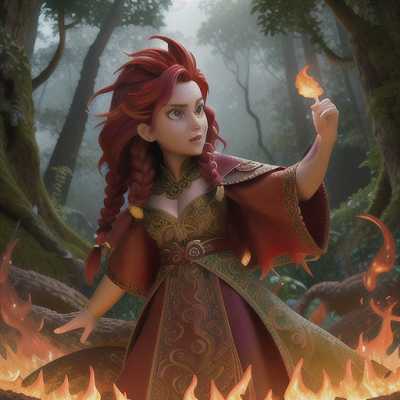 Image For Post | Anime, manga, Ancient dragon shapeshifter, vivid red hair in a tousled braid, in a lush enchanted forest, transforming into a fierce dragon, magical runes glowing around, ethereal robe with dragon scale accents, intricate and mystical art style, an enthralling scene of magic and power - [AI Art, Anime Fiery Red Hair ](https://hero.page/examples/anime-fiery-red-hair-stable-diffusion-prompt-library)