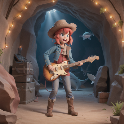 Image For Post Anime, wild west town, electric guitar, shark, city, cave, HD, 4K, AI Generated Art