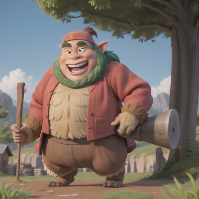 Image For Post Anime, ogre, sasquatch, farmer, ancient scroll, laughter, HD, 4K, AI Generated Art