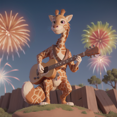 Image For Post Anime, giraffe, fireworks, musician, fox, bigfoot, HD, 4K, AI Generated Art