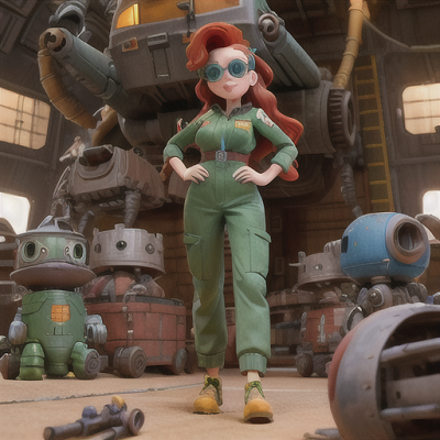 Image For Post | Anime, manga, Quirky mech pilot, sharp red hair and green goggles, in an immense hangar bay, repairing a colossal mech unit, robotic assistants handing tools, embroidered jumpsuit with various patches, intricate and detailed mechanical style, a fun and technical atmosphere - [AI Art, Laughing in Zero Gravity: Anime Space Adventure ](https://hero.page/examples/laughing-in-zero-gravity:-anime-space-adventure-stable-diffusion-prompt-library)