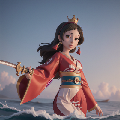 Image For Post Anime, geisha, ocean, owl, sword, queen, HD, 4K, AI Generated Art