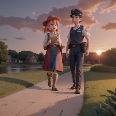 Image For Post Anime, bakery, police officer, sunset, wizard, swamp, HD, 4K, AI Generated Art