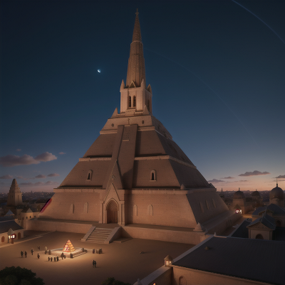 Image For Post Anime, moonlight, fighting, crying, cathedral, pyramid, HD, 4K, AI Generated Art