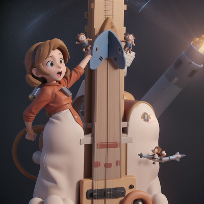 Image For Post Anime, skyscraper, monkey, failure, electric guitar, space shuttle, HD, 4K, AI Generated Art