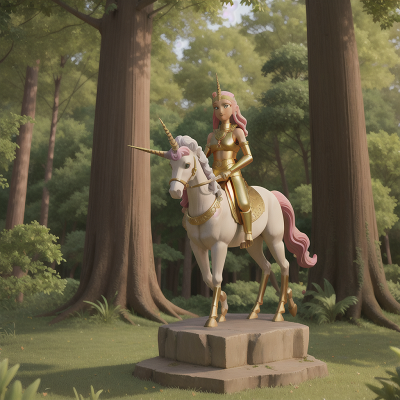 Image For Post Anime, pharaoh, forest, unicorn, statue, king, HD, 4K, AI Generated Art