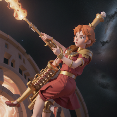 Image For Post Anime, space, king, fire, gladiator, saxophone, HD, 4K, AI Generated Art