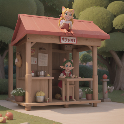 Image For Post Anime, hot dog stand, maze, elf, cat, ogre, HD, 4K, AI Generated Art