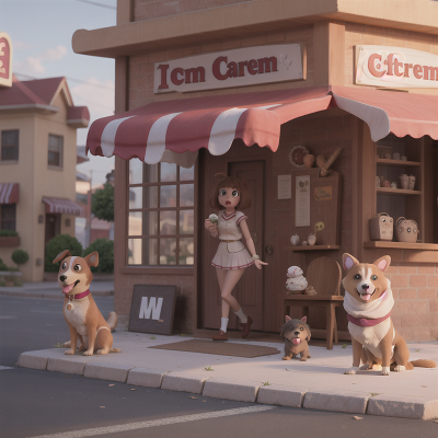 Image For Post Anime, hail, ice cream parlor, mummies, dog, confusion, HD, 4K, AI Generated Art