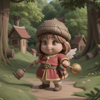 Image For Post Anime, village, angel, key, forest, dwarf, HD, 4K, AI Generated Art