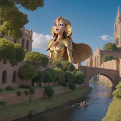 Image For Post Anime, superhero, cathedral, sphinx, celebrating, river, HD, 4K, AI Generated Art