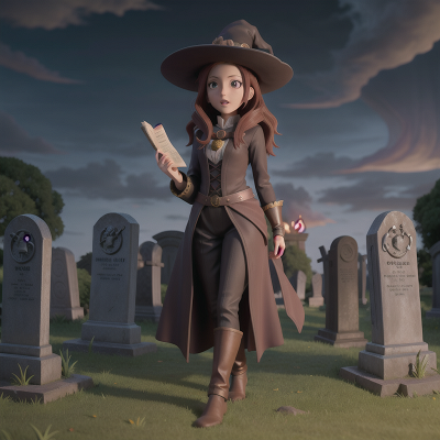 Image For Post Anime, witch, betrayal, ancient scroll, scientist, haunted graveyard, HD, 4K, AI Generated Art