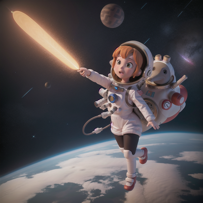 Image For Post Anime, princess, meteor shower, space, elephant, astronaut, HD, 4K, AI Generated Art